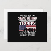 Stand Behind Our Troops Happy Veterans Day Support ポストカード (正面/裏面)
