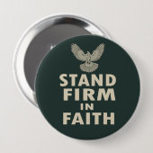 Stand Firm in Faith Christian Inspirational Quote 缶バッジ (正面&裏面)