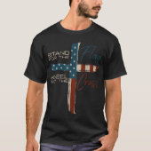 Stand for Flag Kneel for Cross Christian Shirt Tシャツ (正面)