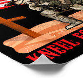Stand For The Flag Kneel For The Cross Patriotic C ポスター (角)