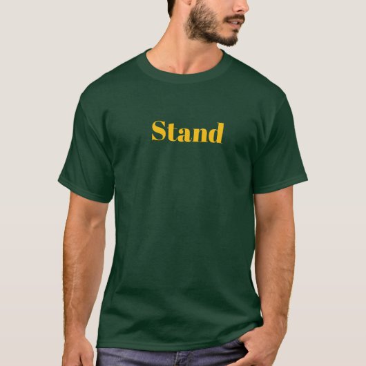 Stand Logo Forest Green メンズコットン Tシャツ (正面)