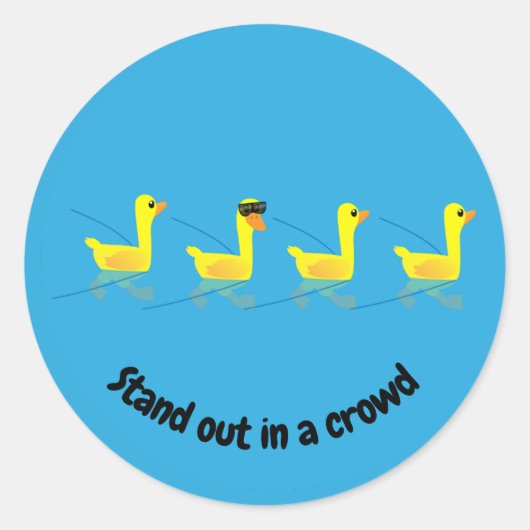 Stand out Cute Motivational Ducks ラウンドシール (正面)