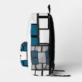 Stand Out with the Ocean Blue and White  プリントバックパック (右)