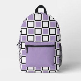 Stand Out with the Pale Purple and White Geometric プリントバックパック