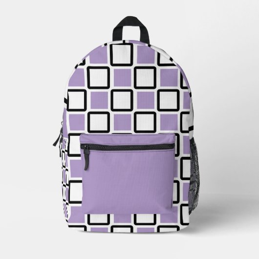 Stand Out with the Pale Purple and White Geometric プリントバックパック (正面)