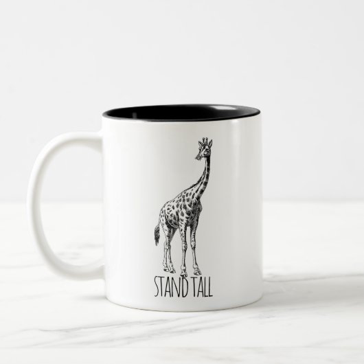 Stand Tall Graceful Giraffe ツートーンマグカップ (左)