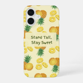 Stand Tall, Stay Sweet Pineapple pattern iPhone 16ケース