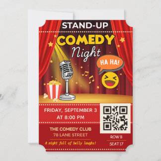 Stand-Up Comedy Night Ticket | QR Code Invite 招待状