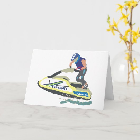Stand Up Jet Ski SuperJet カード (黄色い花)