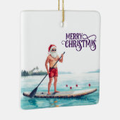 Stand-Up Paddle Santa — Coastal Christmas Holiday セラミックオーナメント (右)