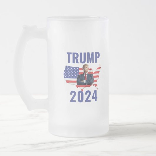 Stand with Trump: Gear Up for 2024! フロストグラスビールジョッキ (左)