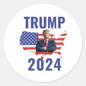 Stand with Trump: Gear Up for 2024! ラウンドシール (正面)