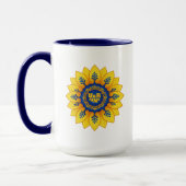 Stand with Ukraine Sunflower blue yellow flag マグカップ (左)