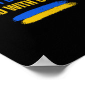 Stand With Ukraine Support Democracy Ukraine Flag  ポスター (角)
