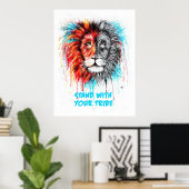 Stand With Your Tribe Poster Lionプリント ポスター (ホームオフィス)