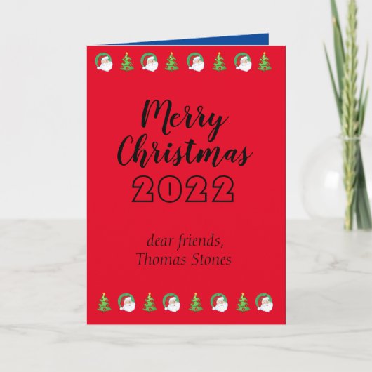 Standard, 5" x 7" Christmas Folded Holiday Card シーズンカード (正面)