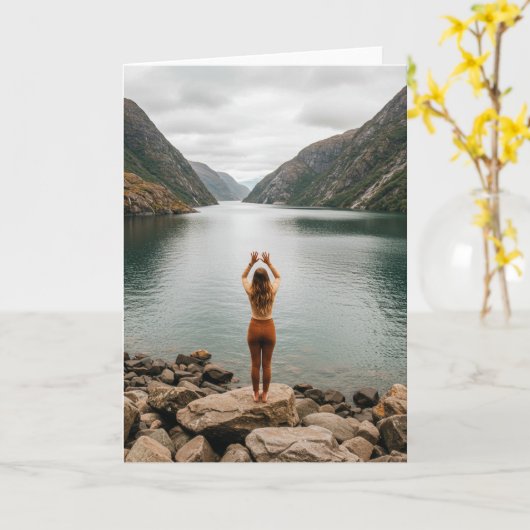 Standard, 5" x 7" Folded Greeting Card カード (黄色い花)