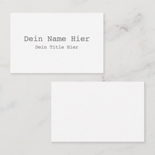 Standard, 8,5 x 5,5 cm Visitenkarte 名刺 (正面/裏面)