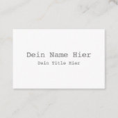 Standard, 8,5 x 5,5 cm Visitenkarte 名刺 (正面)