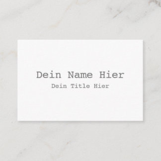 Standard, 8,5 x 5,5 cm Visitenkarte 名刺