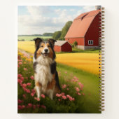 Standard Collie on Farm Notebook ノートブック (裏面)