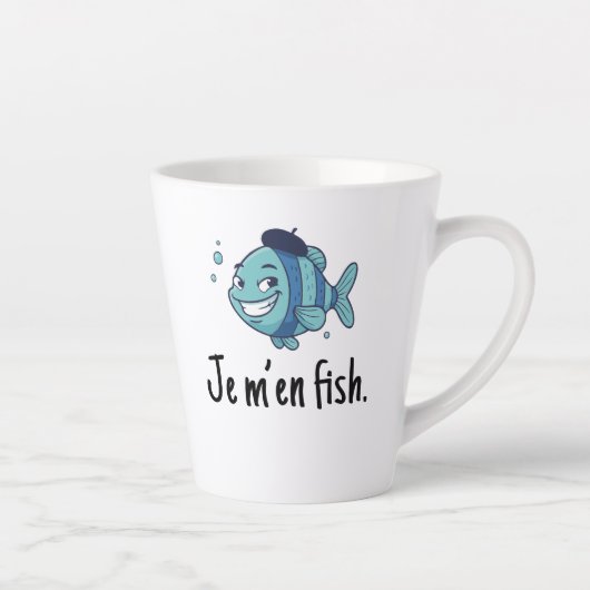 Standard Latte Mug - Je m'en fish カフェラテマグ (右)