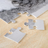 Standard Poodle Black Parti Painting - Dog Art ジグソーパズル (側面)