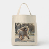 Standard Poodle Elegant Grocery Tote Bag トートバッグ (裏面)