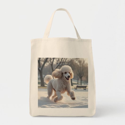 Standard Poodle Elegant Grocery Tote Bag トートバッグ (正面)