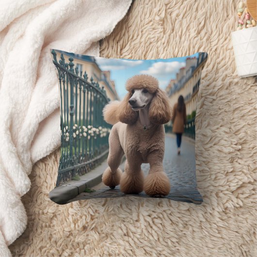 Standard Poodle Elegant Throw Pillow クッション (ブランケット)