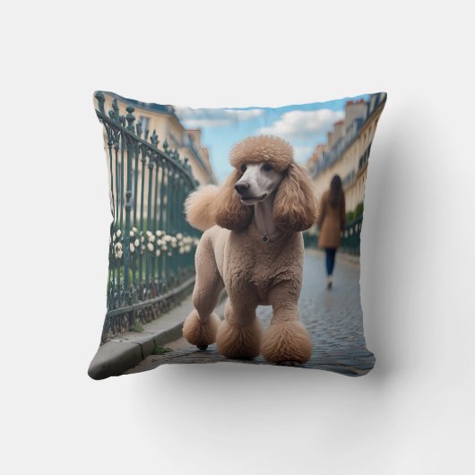 Standard Poodle Elegant Throw Pillow クッション (裏面)