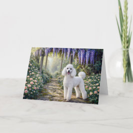 Standard Poodle Garden Blank Card カード