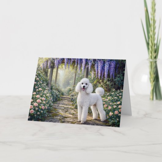 Standard Poodle Garden Blank Card カード (正面)