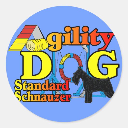 Standard_Schnauzer_Agility ラウンドシール (正面)
