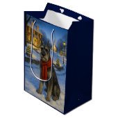 Standard Schnauzer Holiday  ミディアムペーパーバッグ (正面アングル)