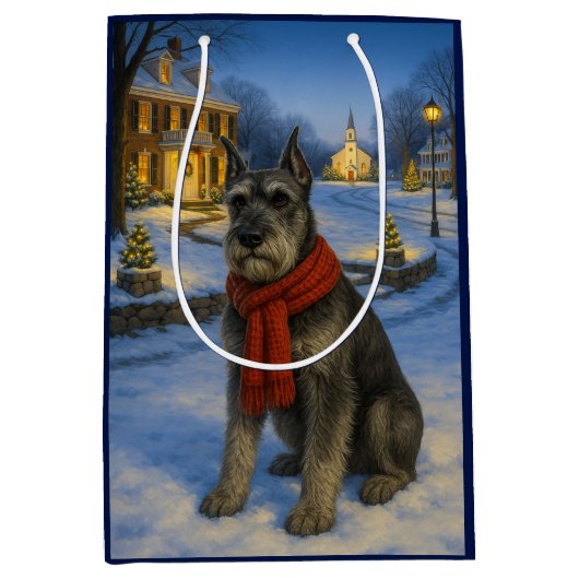 Standard Schnauzer Holiday  ミディアムペーパーバッグ (正面)