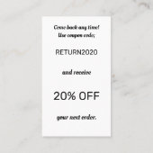 Standard Small Business Thank Code 名刺 (裏面)