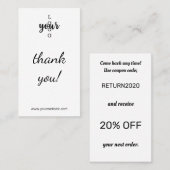 Standard Small Business Thank Code 名刺 (正面/裏面)