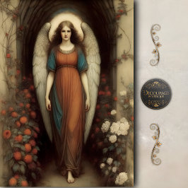 Standing Archway Angel Floral Garden Decoupage 薄葉紙