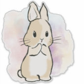 Standing bunny watercolor シール (正面)