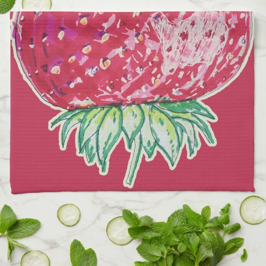 Standing Strawberry キッチンタオル (折り畳み)