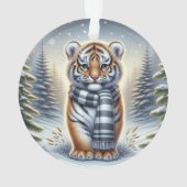 Standing Tiger in Striped Scarf オーナメント (裏面)
