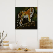 Standing Tiger Safari Animal Art ポスター (キッチン)