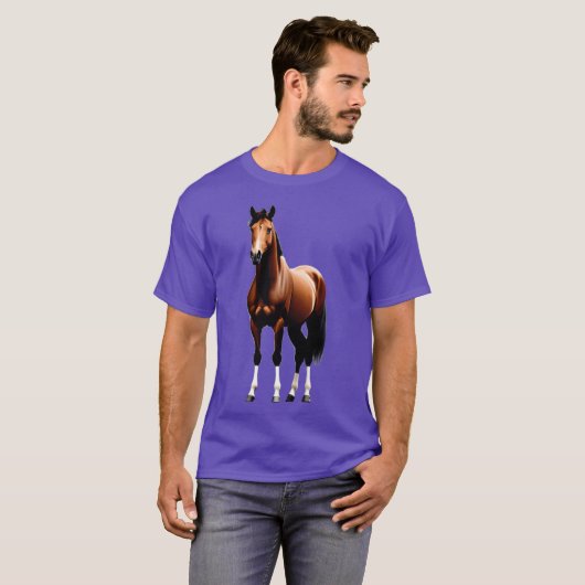 Standing Warmblood Horse gift Tシャツ (正面フル)