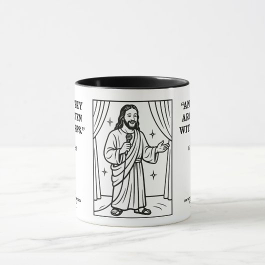 Standup Jesus - funny verses - Always right マグカップ (中央)