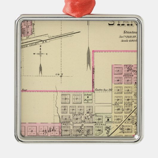 StantonおよびPilger、ネブラスカ メタルオーナメント (正面)