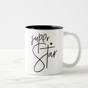 STAR すごい rewardシックなモダンハンドレターブラック ツートーンマグカップ
