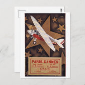 STAR フランスの Airlines旅行ポスター1930s ポストカード (正面/裏面)