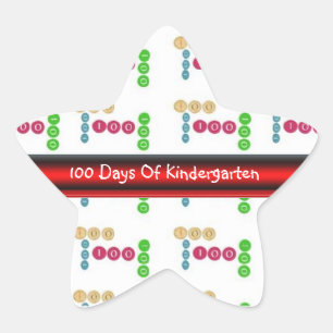 Star 100th Day of Schoolステッカーテンプレート 星シール