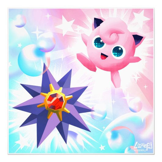 Star and bubble magic art print フォトプリント            (正面)